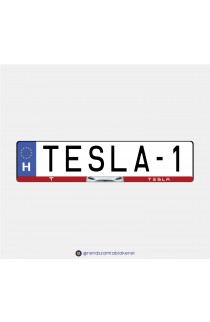Tesla műgyantás rendszámtáblakeret