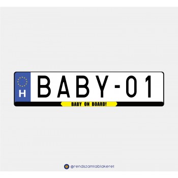 Baby on board műgyantás rendszámtáblakeret