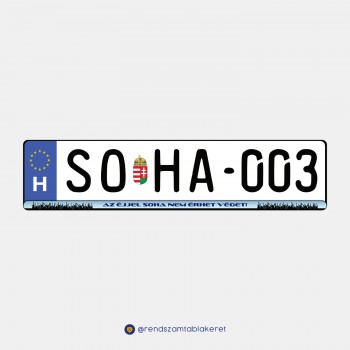Az éjjel soha nem érhet véget! műgyantás rendszámtáblakeret