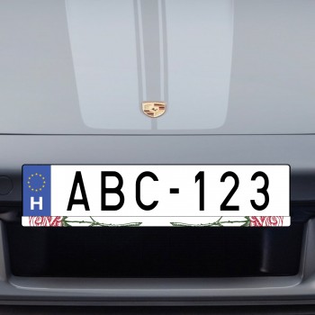 Rózsa motívumos rendszámtáblakeret